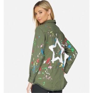 Lauren Moshi Sloane Airbrush Star Button Down, Size XS
